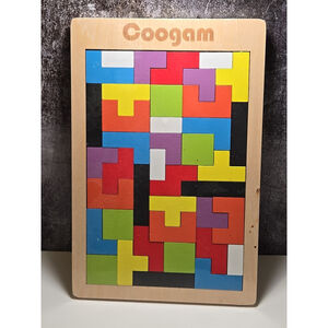 Coogam Tetris Wood Board Puzzle 10.5x7 New-Sealed (170)